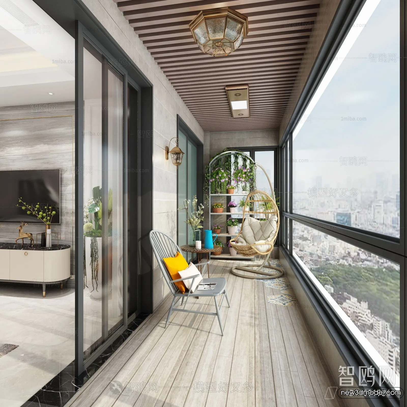 Balcony - 3D Interior Scene - 3D Models - 088