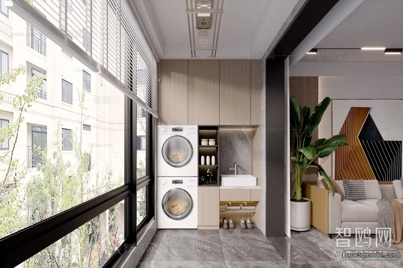 Balcony - 3D Interior Scene - 3D Models - 092