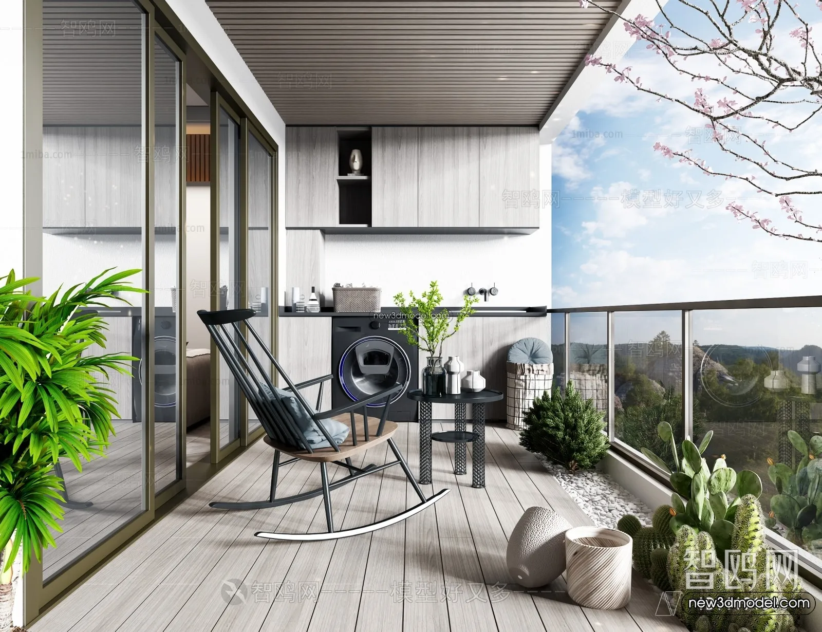 Balcony - 3D Interior Scene - 3D Models - 095