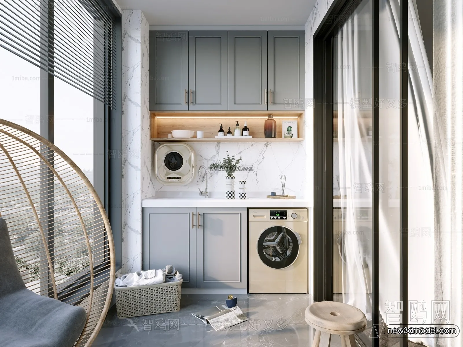 Balcony - 3D Interior Scene - 3D Models - 096