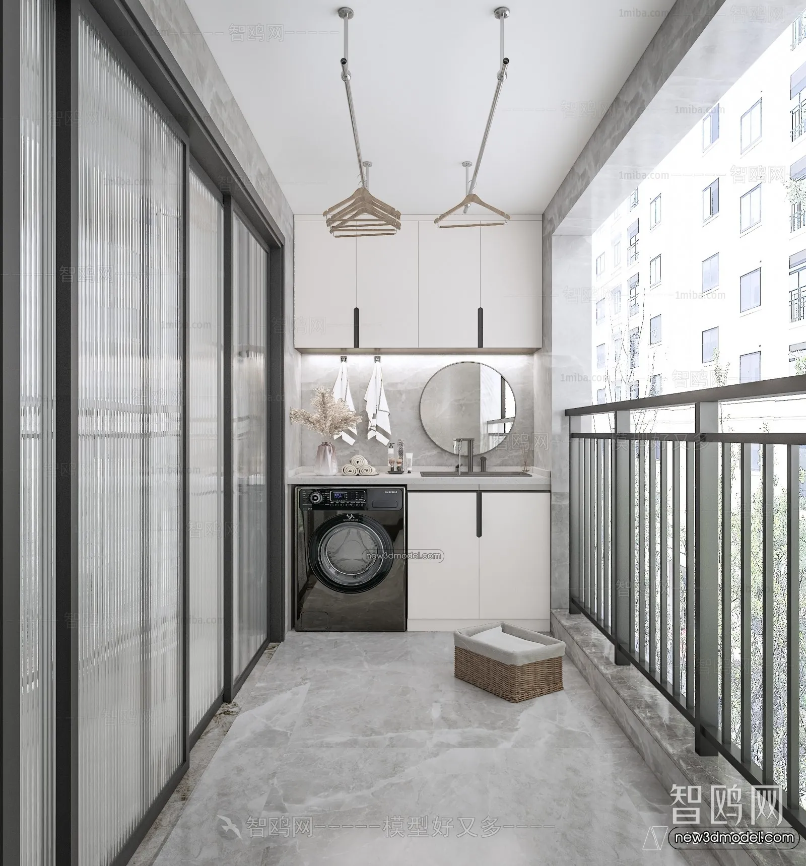 Balcony - 3D Interior Scene - 3D Models - 097