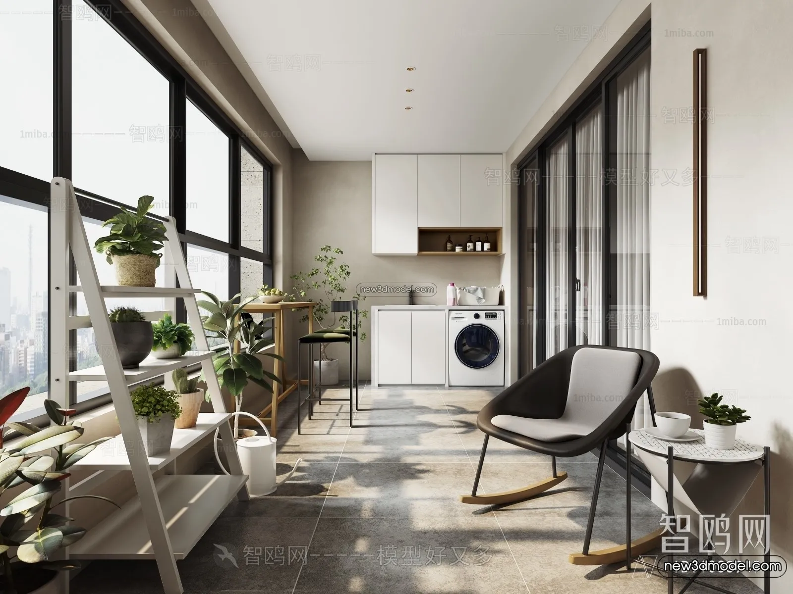 Balcony - 3D Interior Scene - 3D Models - 098