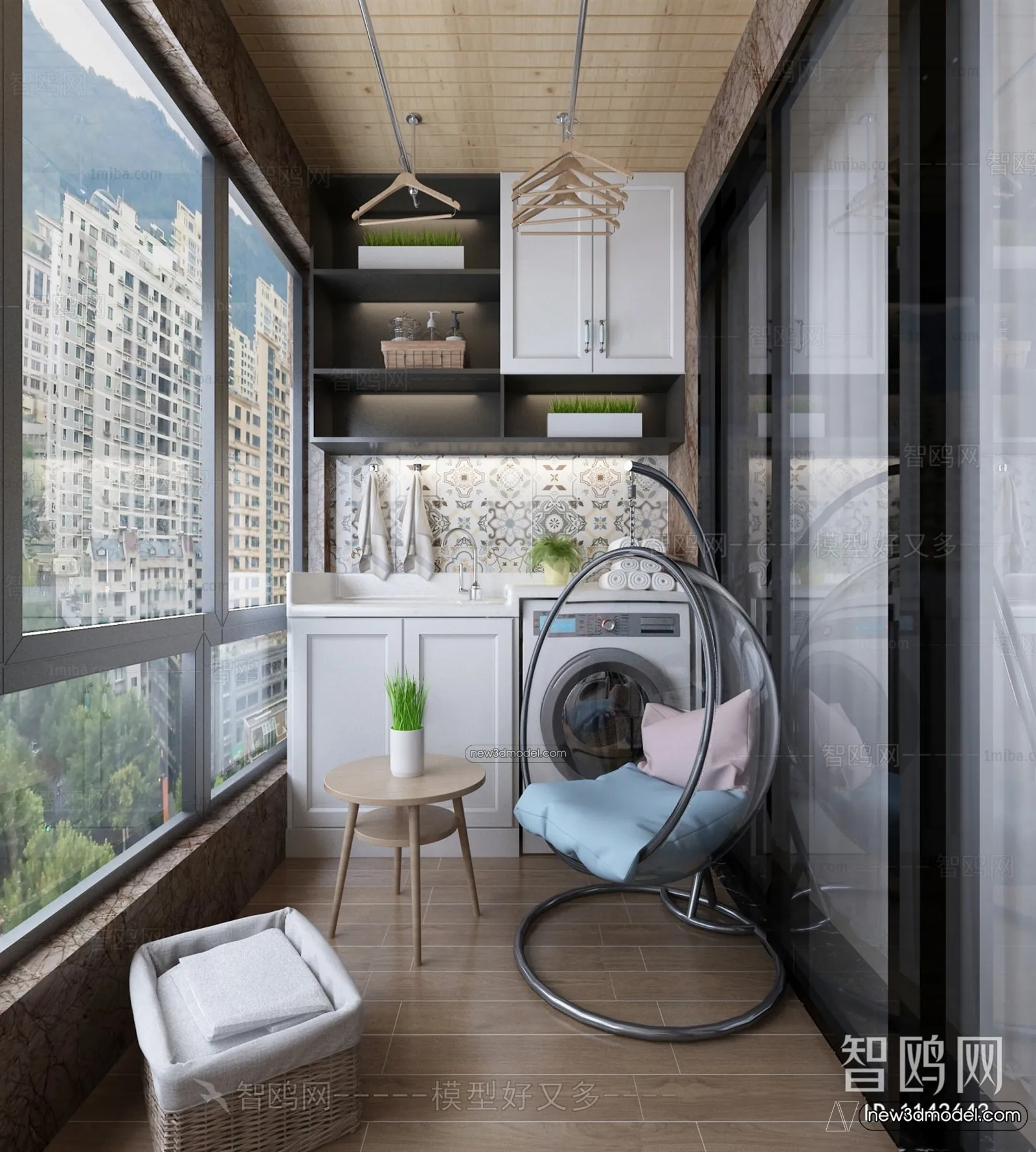 Balcony - 3D Interior Scene - 3D Models - 099