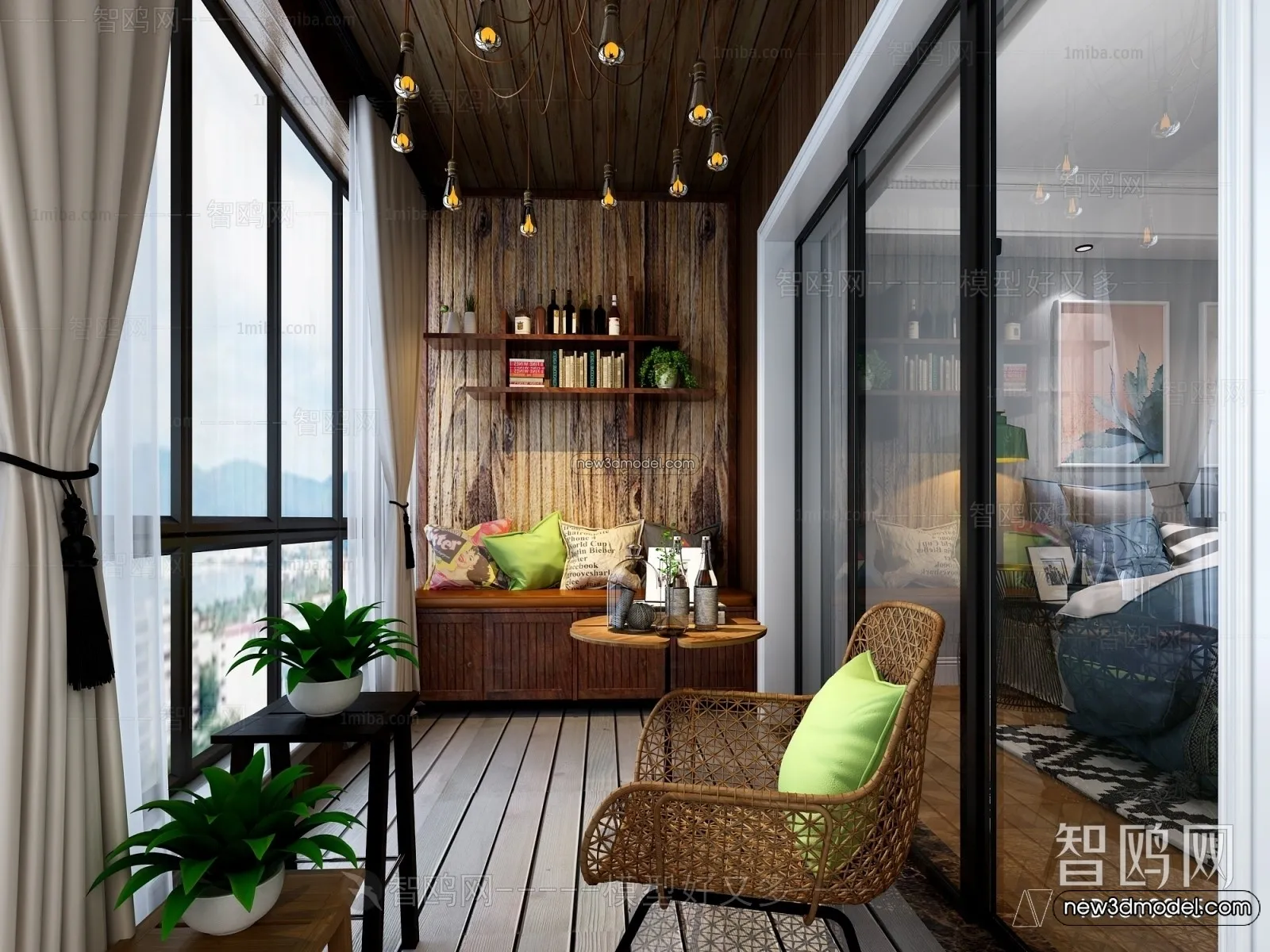 Balcony - 3D Interior Scene - 3D Models - 120