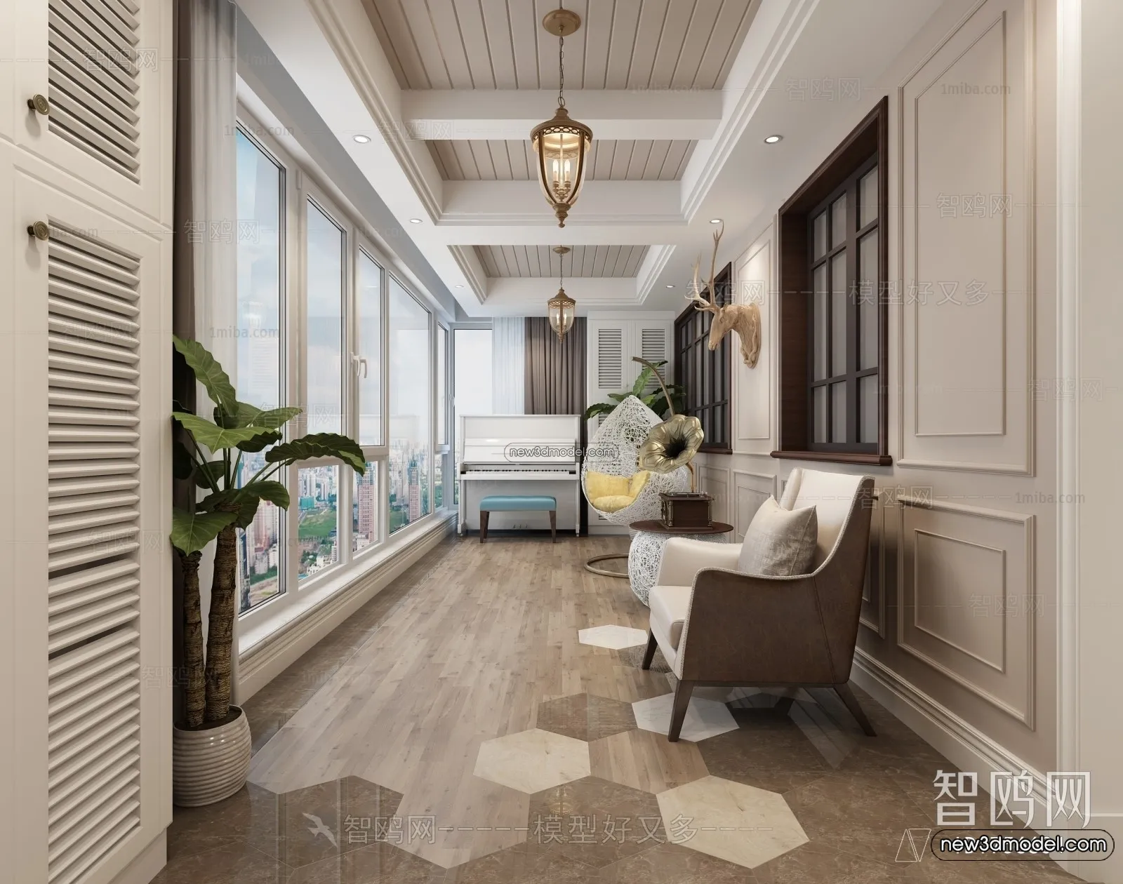 Balcony - 3D Interior Scene - 3D Models - 121