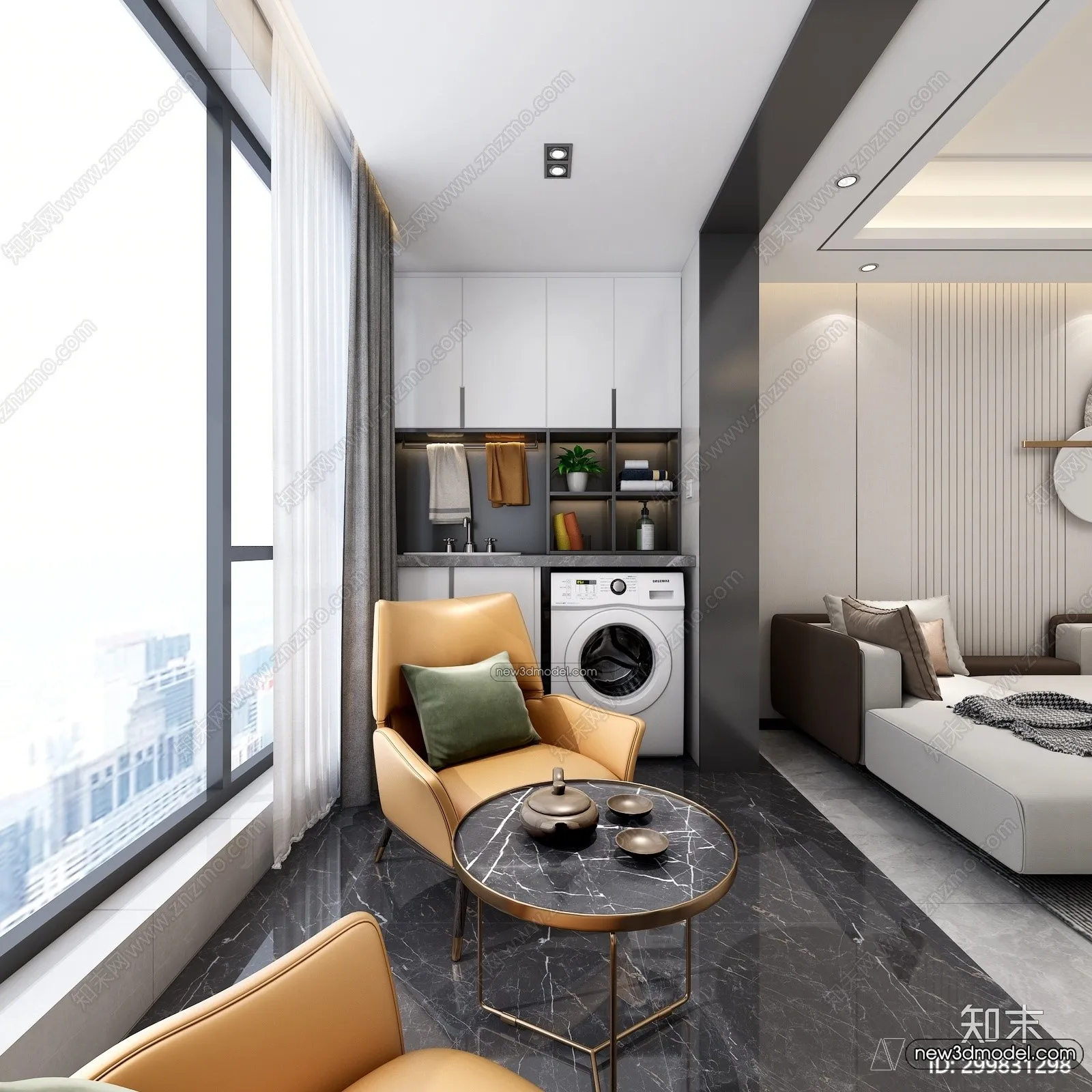 Balcony - 3D Interior Scene - 3D Models - 122