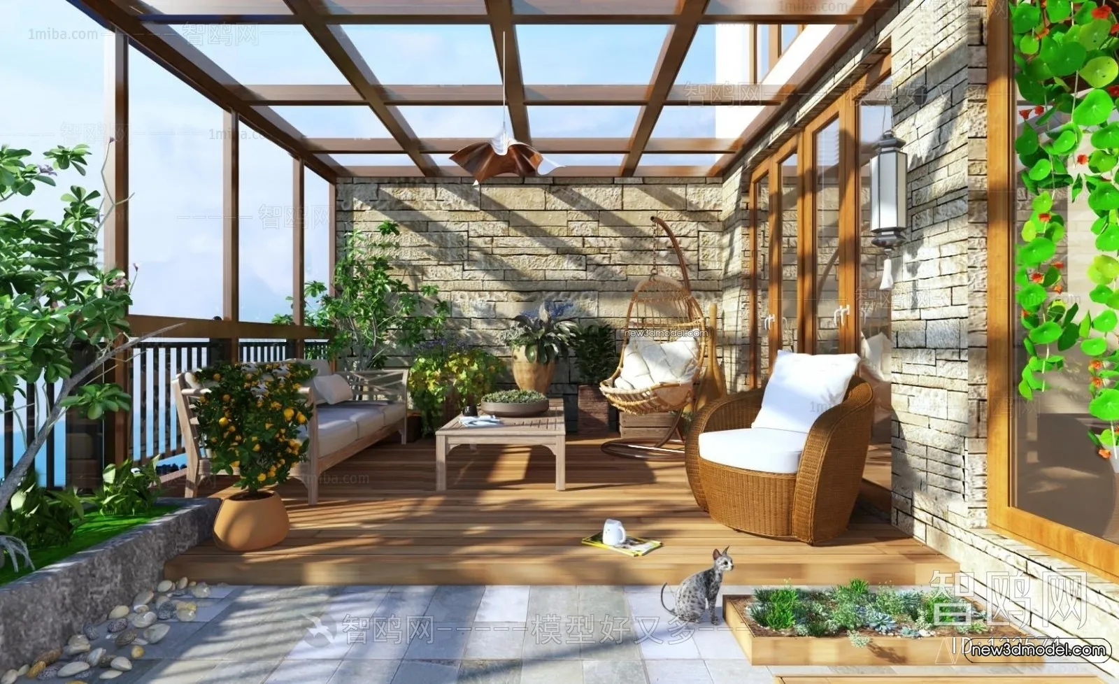 Balcony - 3D Interior Scene - 3D Models - 124