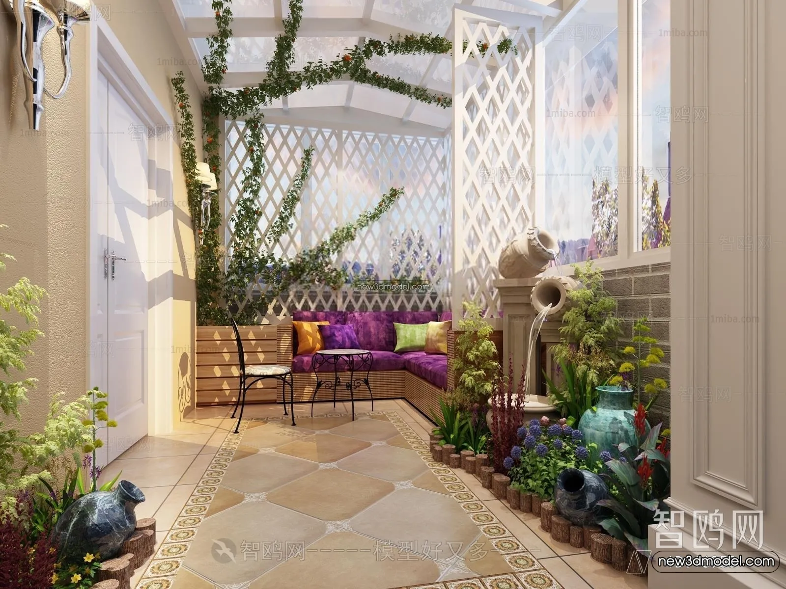 Balcony - 3D Interior Scene - 3D Models - 125