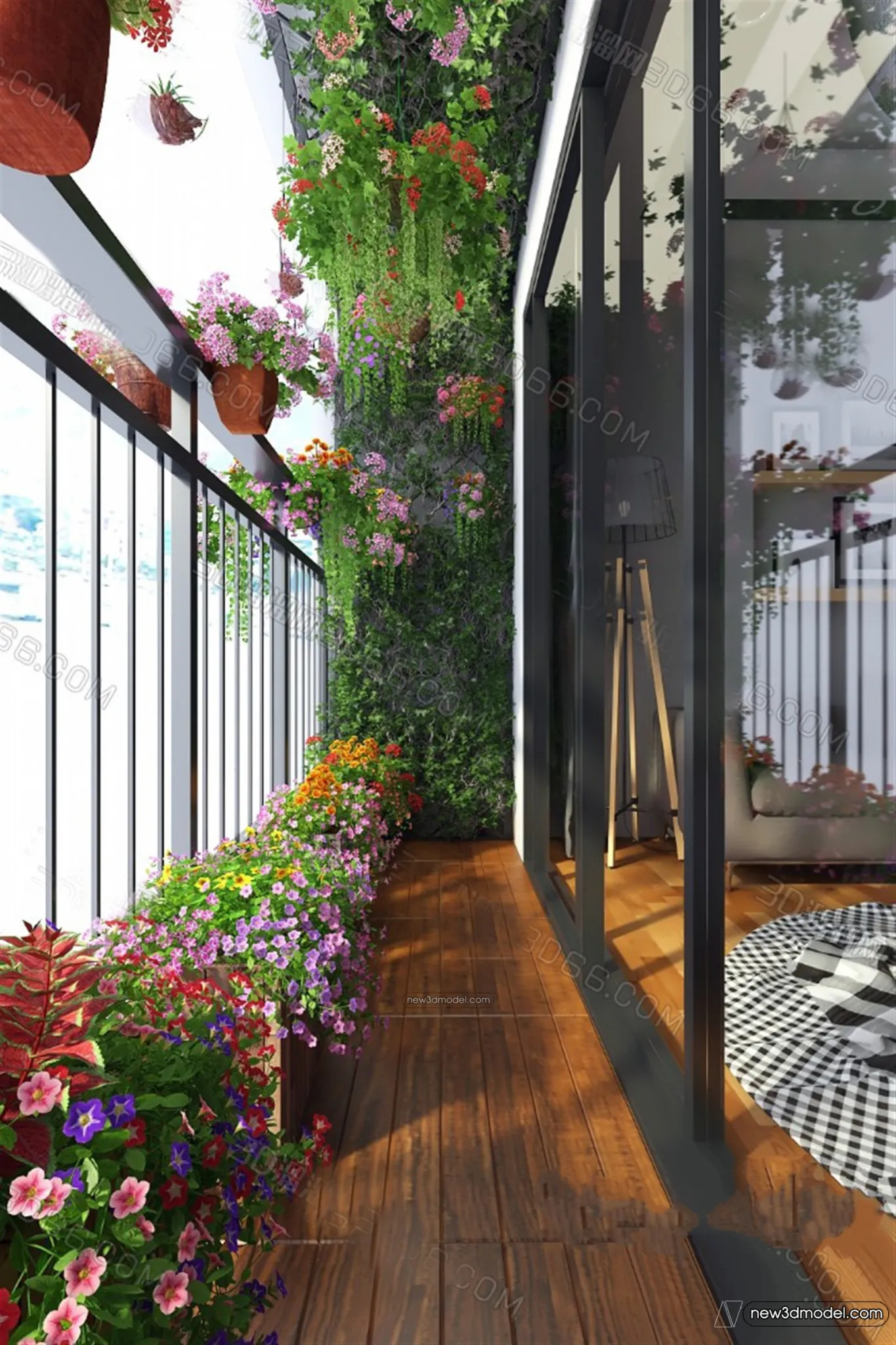 Balcony - 3D Interior Scene - 3D Models - 126