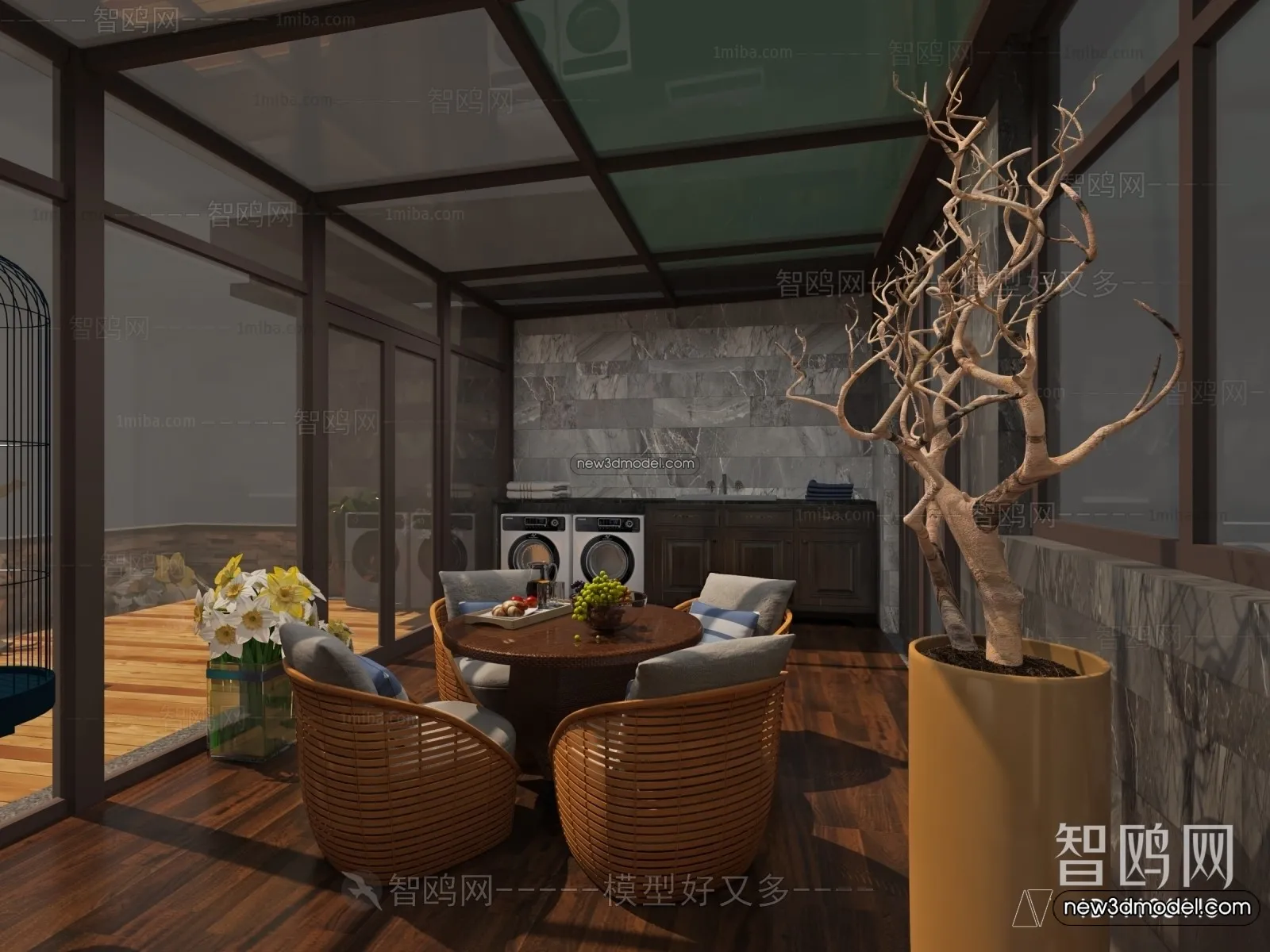 Balcony - 3D Interior Scene - 3D Models - 128