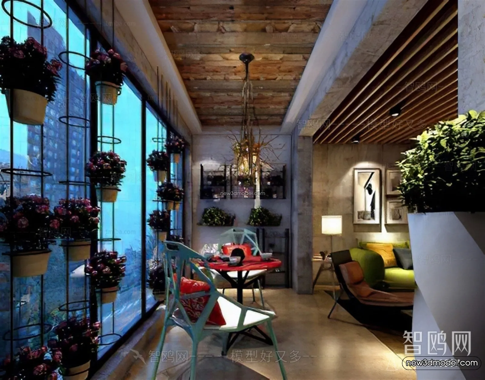 Balcony - 3D Interior Scene - 3D Models - 129