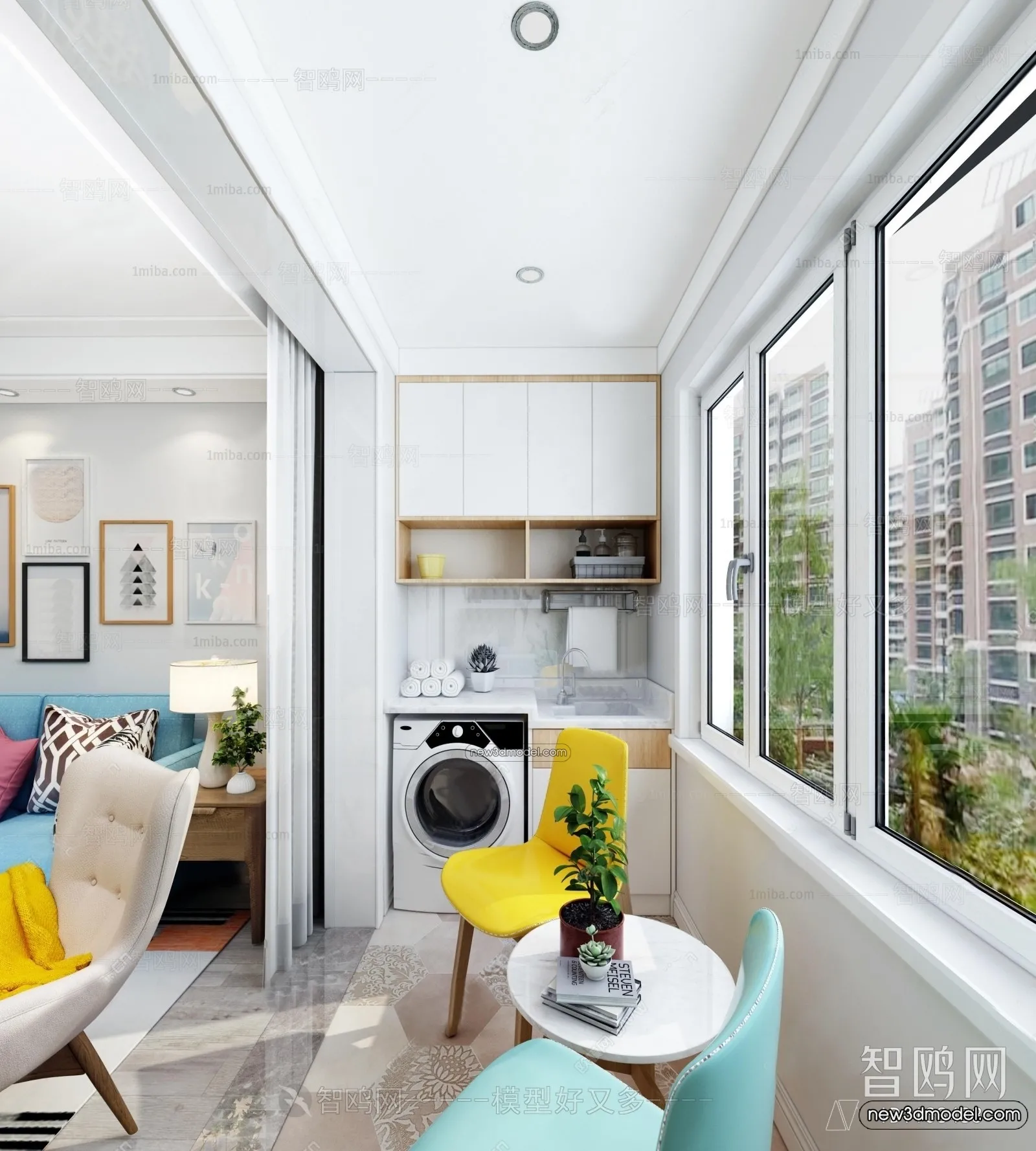 Balcony - 3D Interior Scene - 3D Models - 130