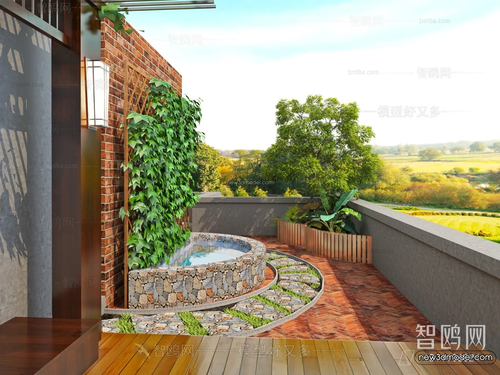 Balcony - 3D Interior Scene - 3D Models - 131