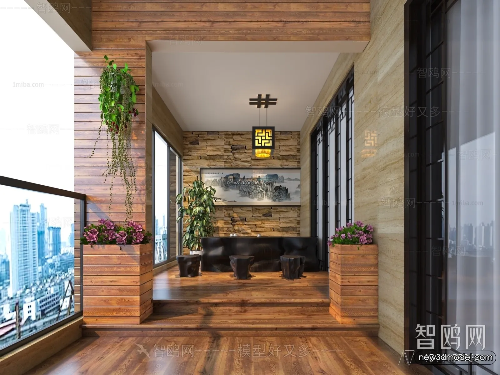 Balcony - 3D Interior Scene - 3D Models - 134