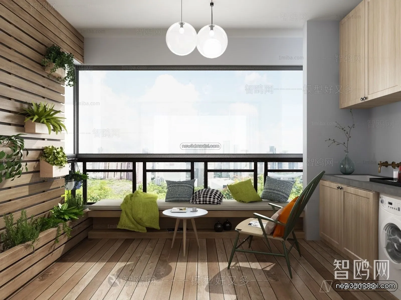 Balcony - 3D Interior Scene - 3D Models - 137