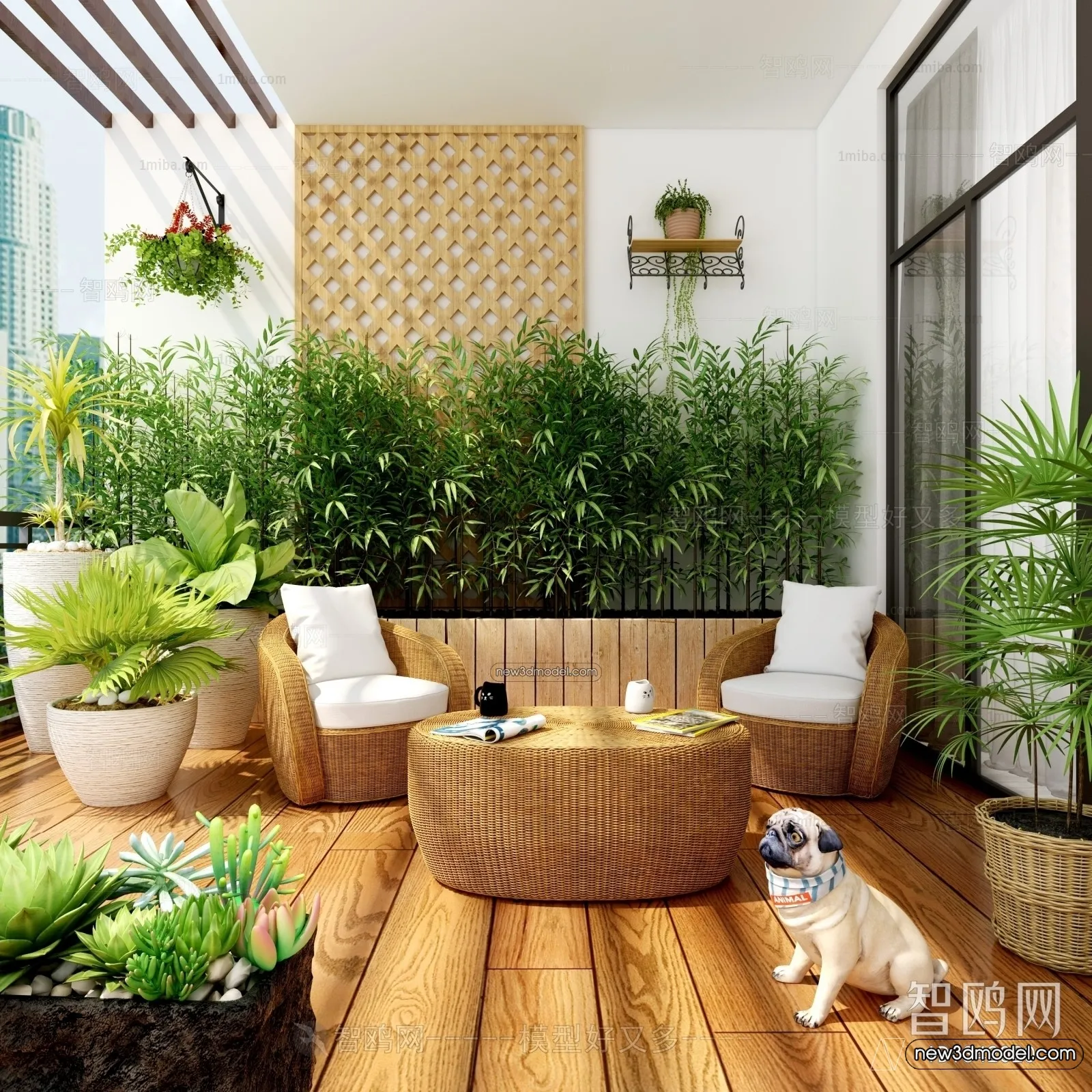 Balcony - 3D Interior Scene - 3D Models - 139