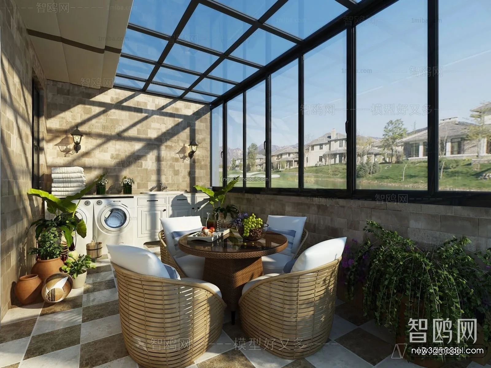 Balcony - 3D Interior Scene - 3D Models - 141