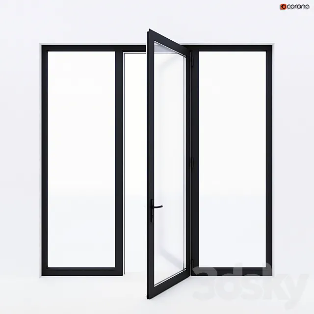Balcony door Alumil 3D Model