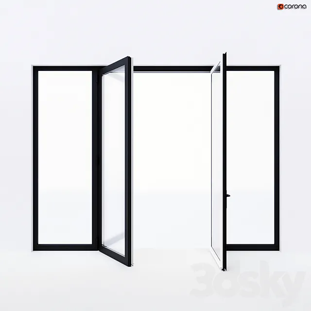 Balcony door Alumil 3D Model