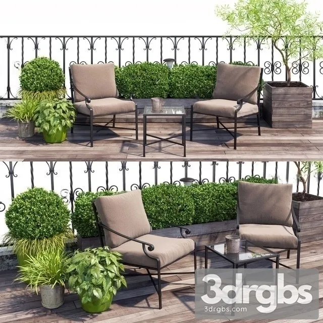 Balcony Outdoor Set 3D Model Free