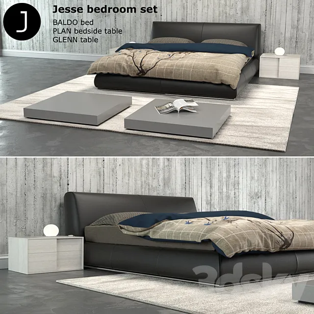 Baldo bed set 3D Model