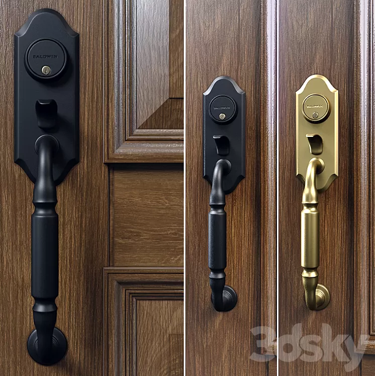 Baldwin. Ashton two-point lock handleset 3D Model