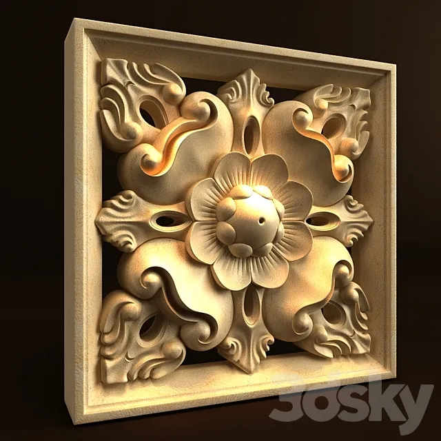 Bali Carving ornament 016 3D Model