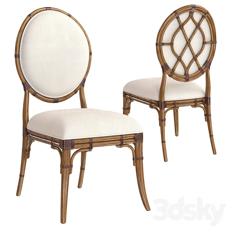 Bali Hai Upholstered Dining Chair 3D Model Free
