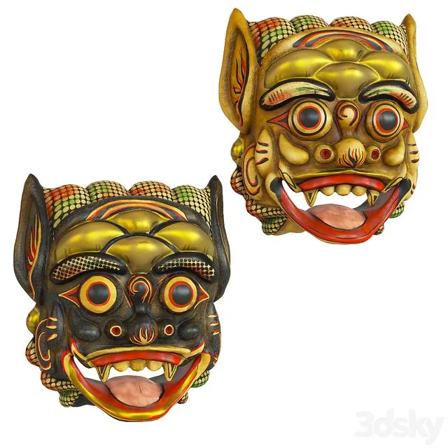 Balinese barong mask 3D Model