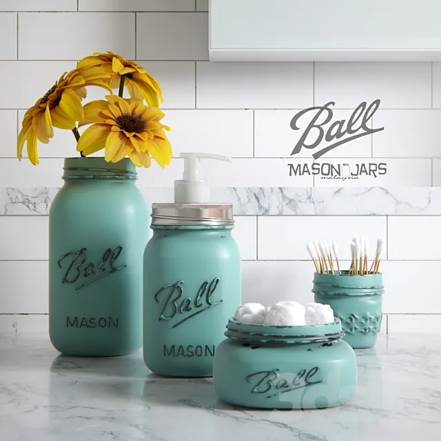 Ball Mason Bath Set 3DModel