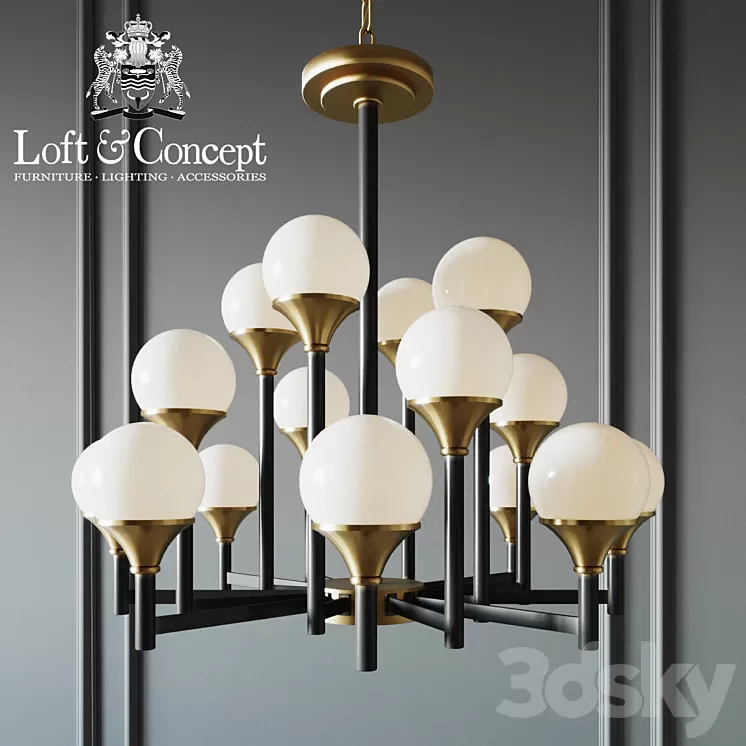 Ball valley chandelier 16 3D Model
