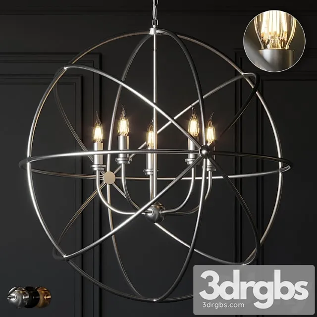 Ballard Design Beau Orb Chandelier Antique Silver Bronze and Champagne 3D Model Free