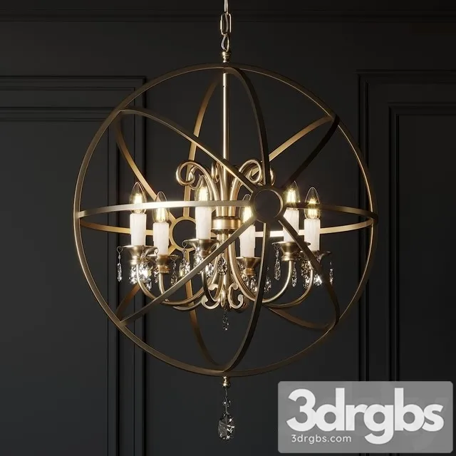 Ballard Design Nicolette Crystal Orb Chandelier 3D Model Free
