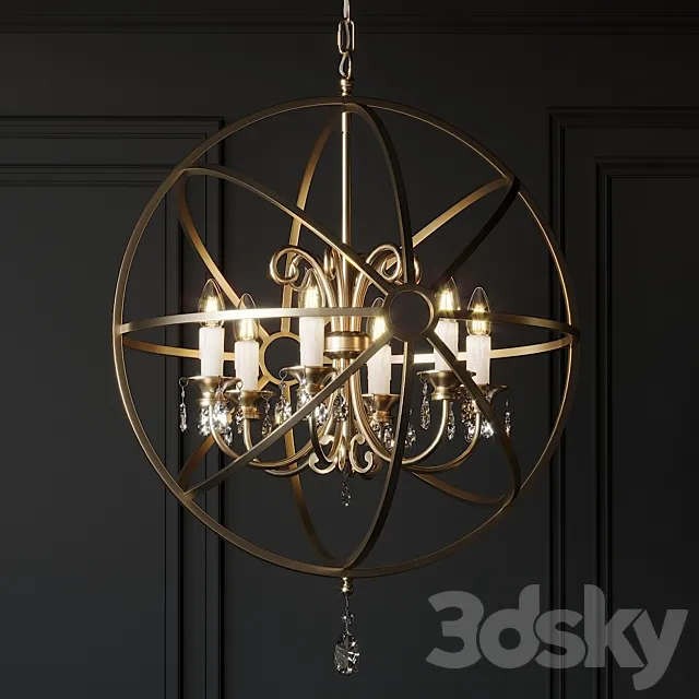 Ballard Design Nicolette Crystal Orb Chandelier 3DModel