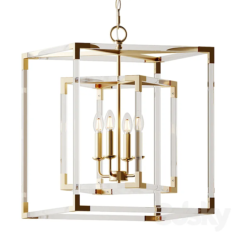 Ballard Designs Phoebe Acrylic Chandelier 3D Model Free