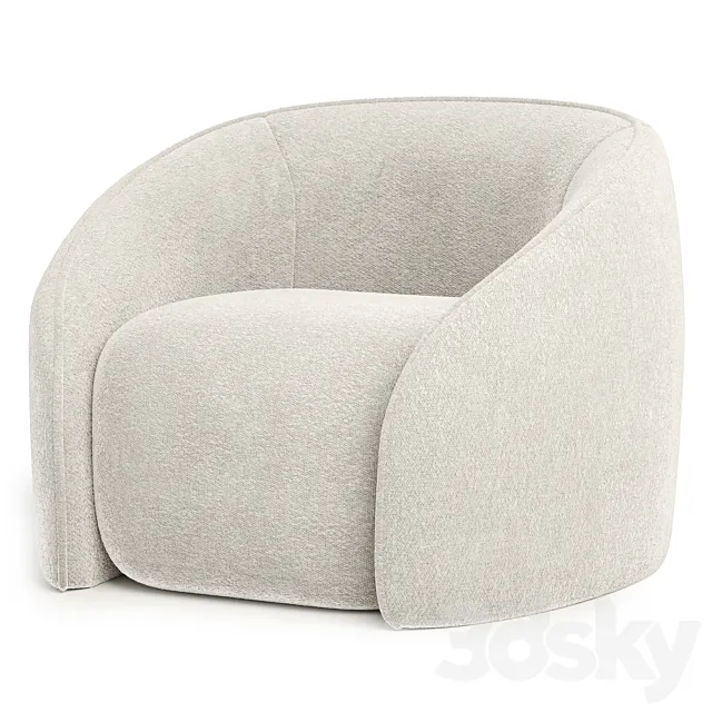 BALOO Poltrona armchair_ white 3D Model