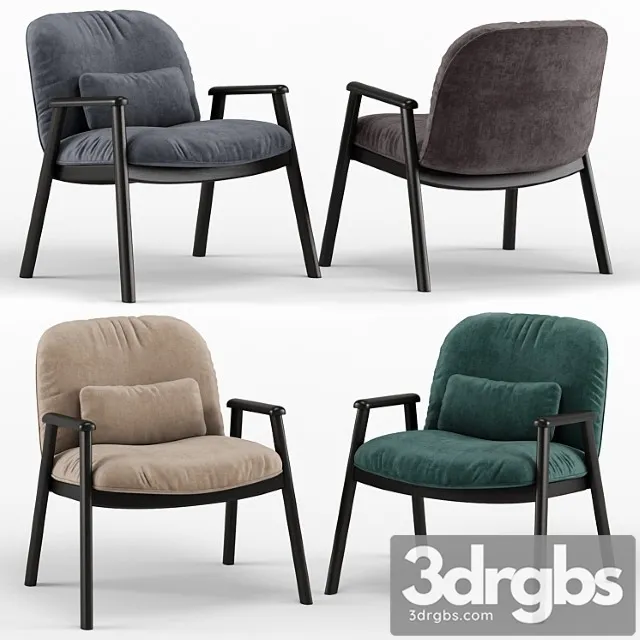 Baltimora velvet armchair - calligaris 3D Model Free