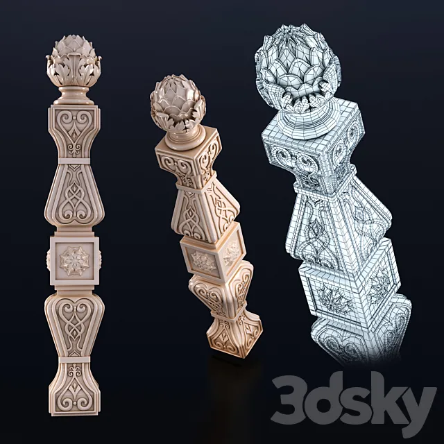 Baluster pine cones 3DModel