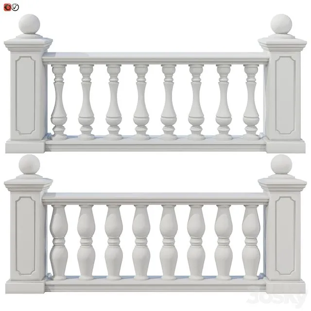 Balustrade classic set 4 3D Model