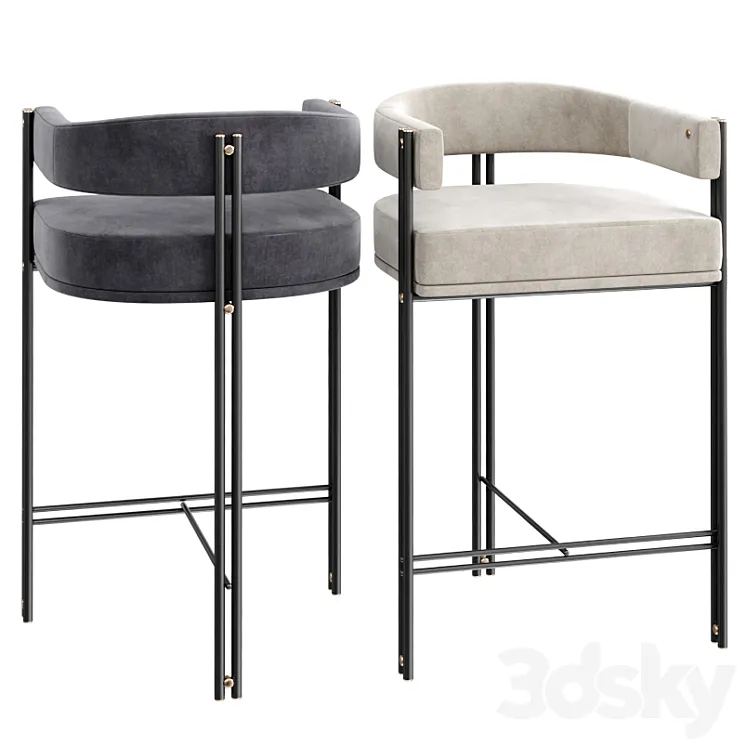 BAMBOO bar chair 3D Model Free