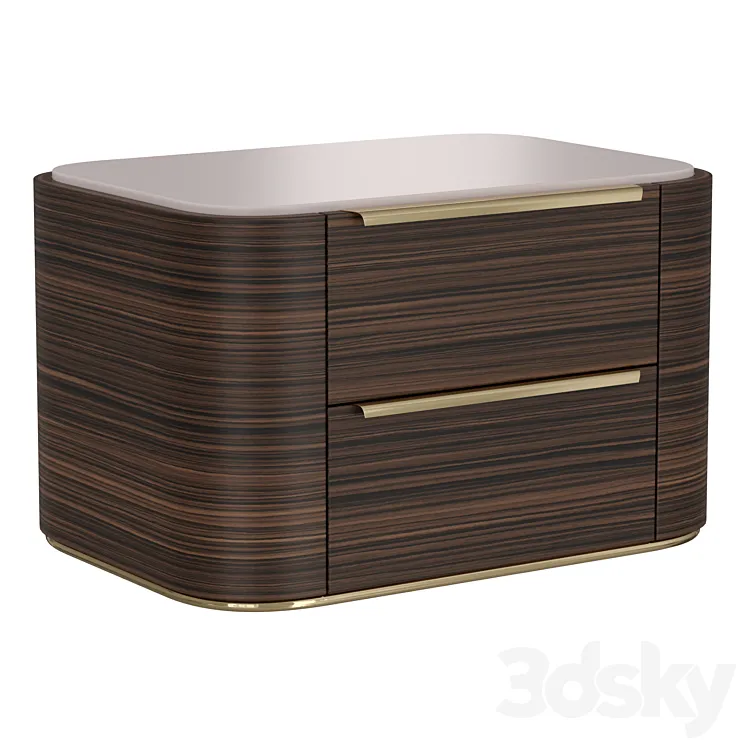 Bamboo bedside table 3D Model Free