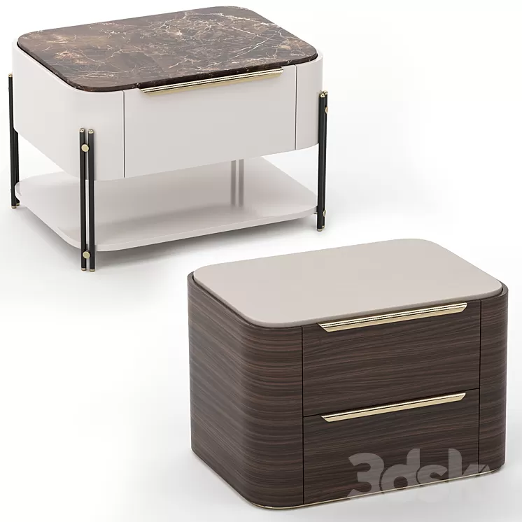 Bamboo bedside tables 3D Model