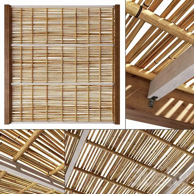 Bamboo branch decor Ceiling n21 3D Model