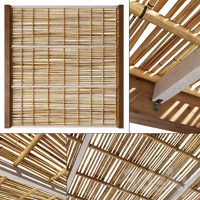 Bamboo branch decor Ceiling n21 _ Ceiling from bamboo branches decor number 21 3D Model