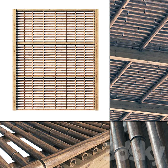 Bamboo branch decor Ceiling n22 _ Decor from bamboo branches number 22 Free Download