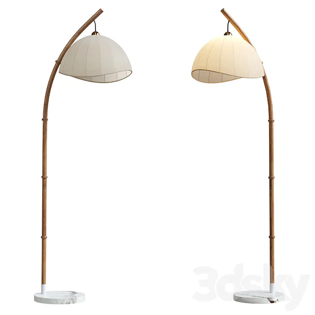 Bamboo floor lamp 3D Model