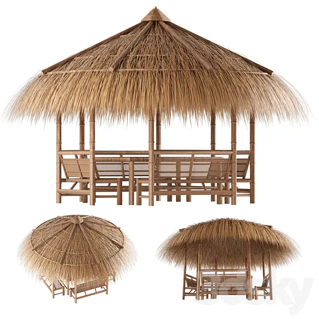 bamboo gazebo 3D Model