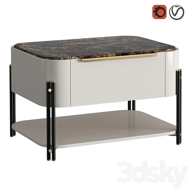 BAMBOO I bedside table 3D Model