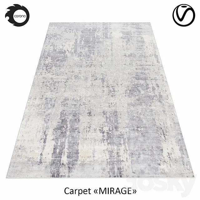 Bamboo silk carpet "MIRAGE" 3D Model
