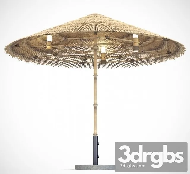 Bamboo Umbrella 3D Model Free